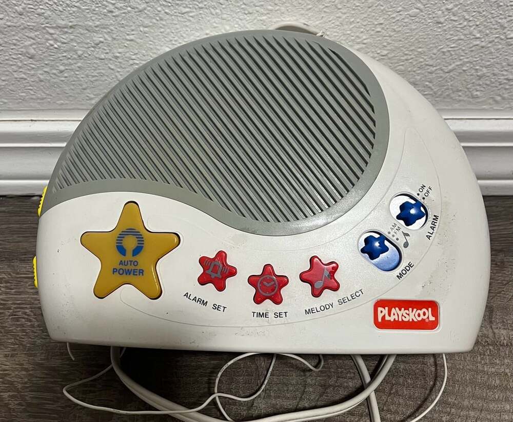 Playskool Kids Digital Alarm Clock AM/FM Radio PS-360N White Vintage